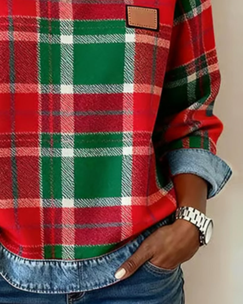 Harper | Cozy Plaid Sweatshirt