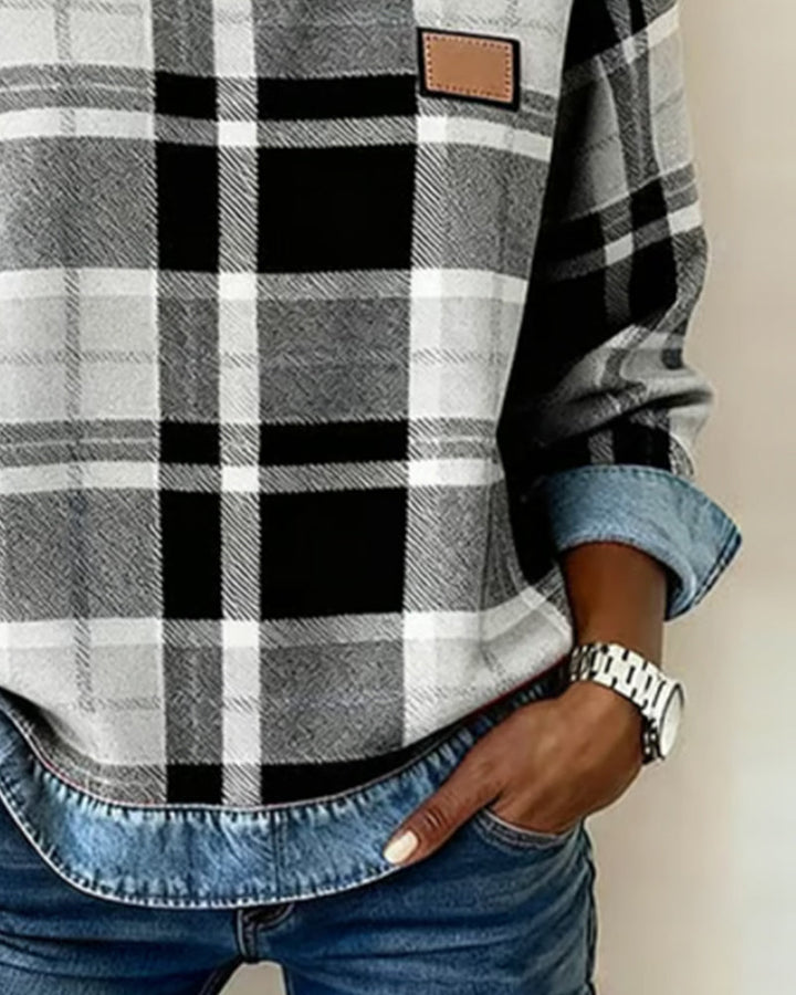 Harper | Cozy Plaid Sweatshirt