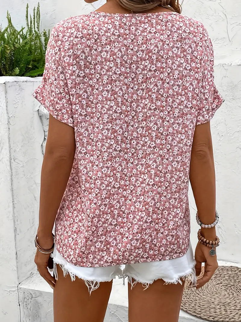 Verna | Casual Floral Button-Front Blouse