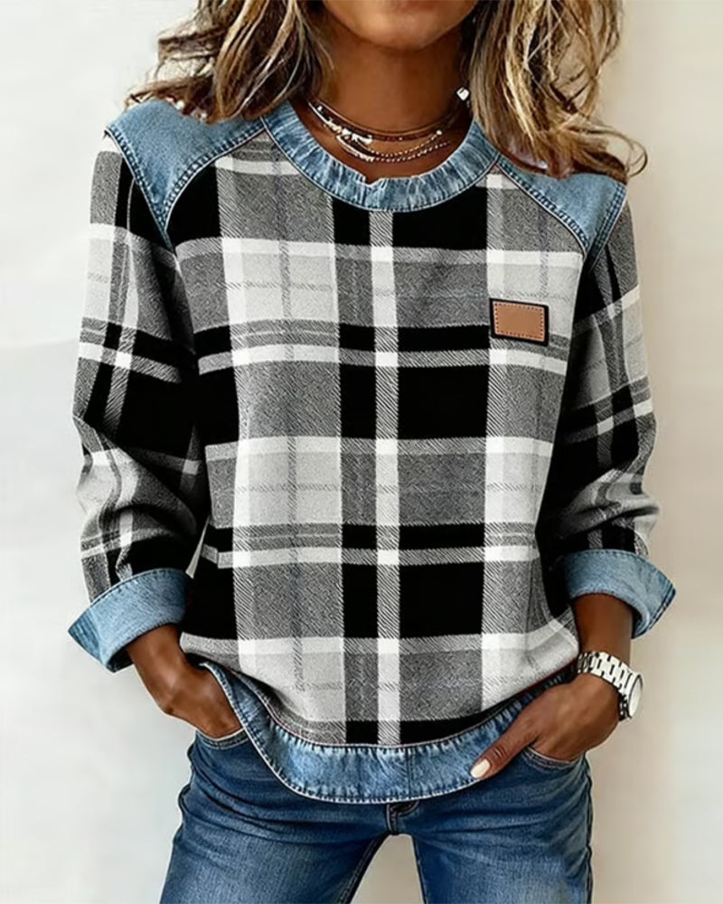 Harper | Cozy Plaid Sweatshirt
