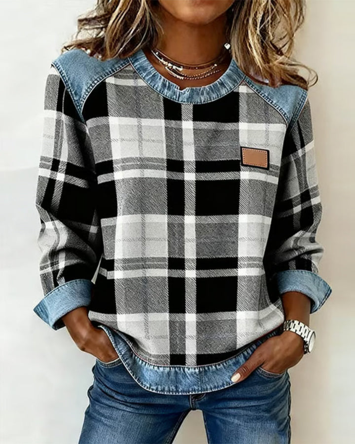 Harper | Cozy Plaid Sweatshirt