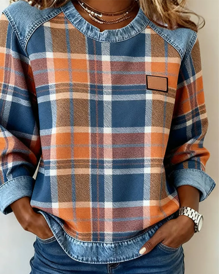 Harper | Cozy Plaid Sweatshirt