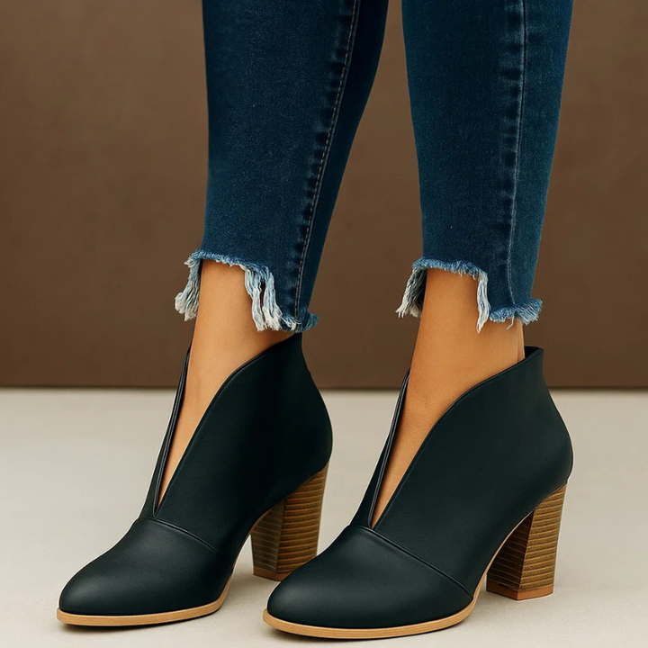 Marivelle | Modern Block-Heel Ankle Booties