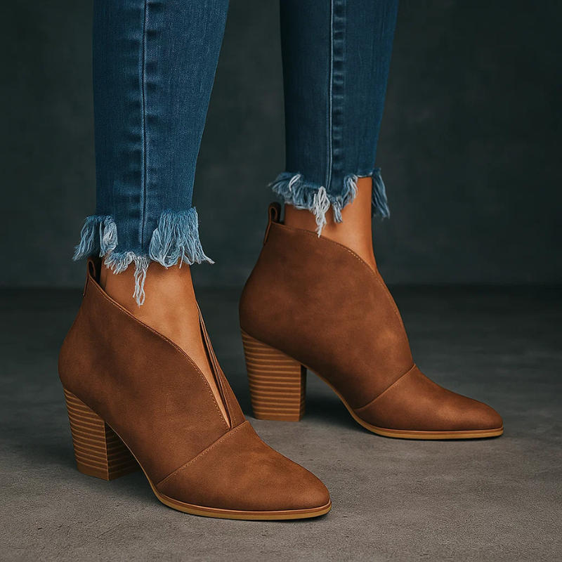 Marivelle | Modern Block-Heel Ankle Booties