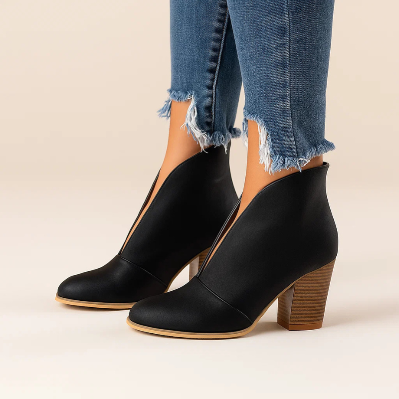 Marivelle | Modern Block-Heel Ankle Booties