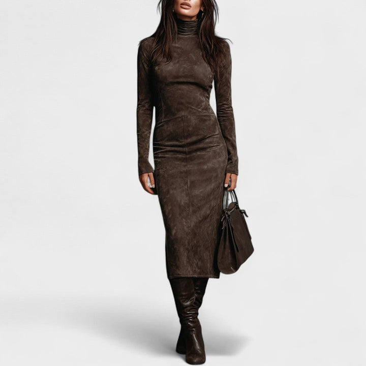 Seraphyne | Sculpted Turtleneck Midi Dress