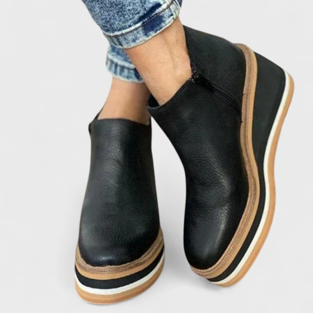 Sandra | Platform Slip-On Ankle Boots