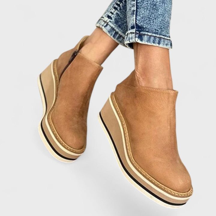 Sandra | Platform Slip-On Ankle Boots