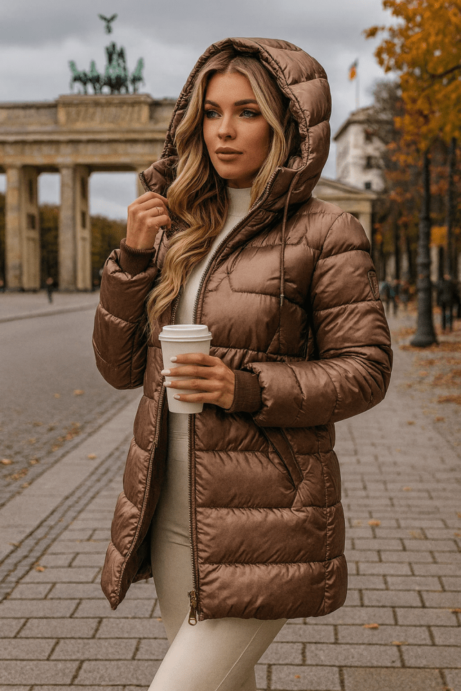 Lina | Long, Warm Quilted Jacket with Generous Hood
