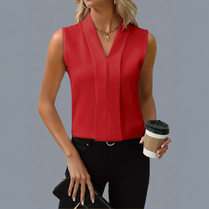 Rome | Sleeveless V-Neck Blouse