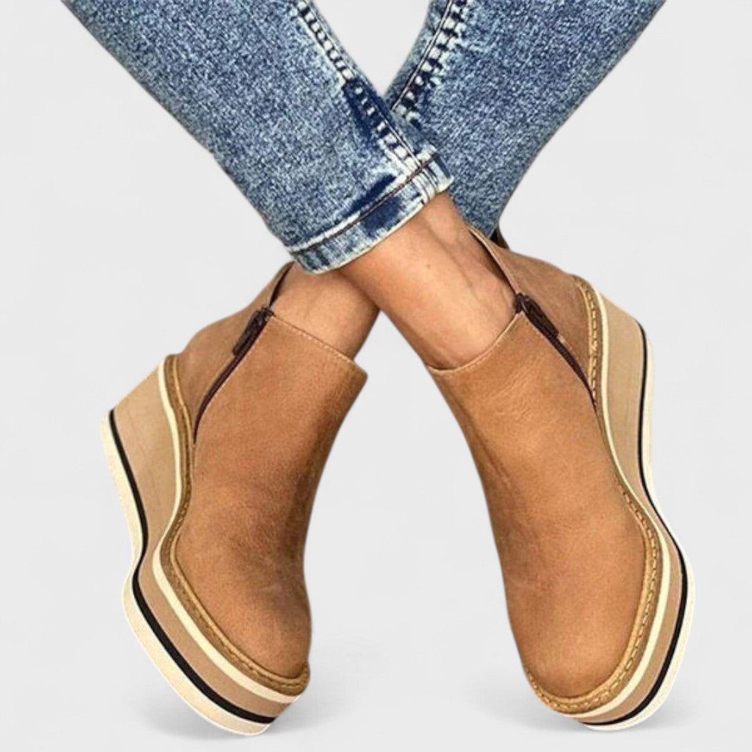 Sandra | Platform Slip-On Ankle Boots