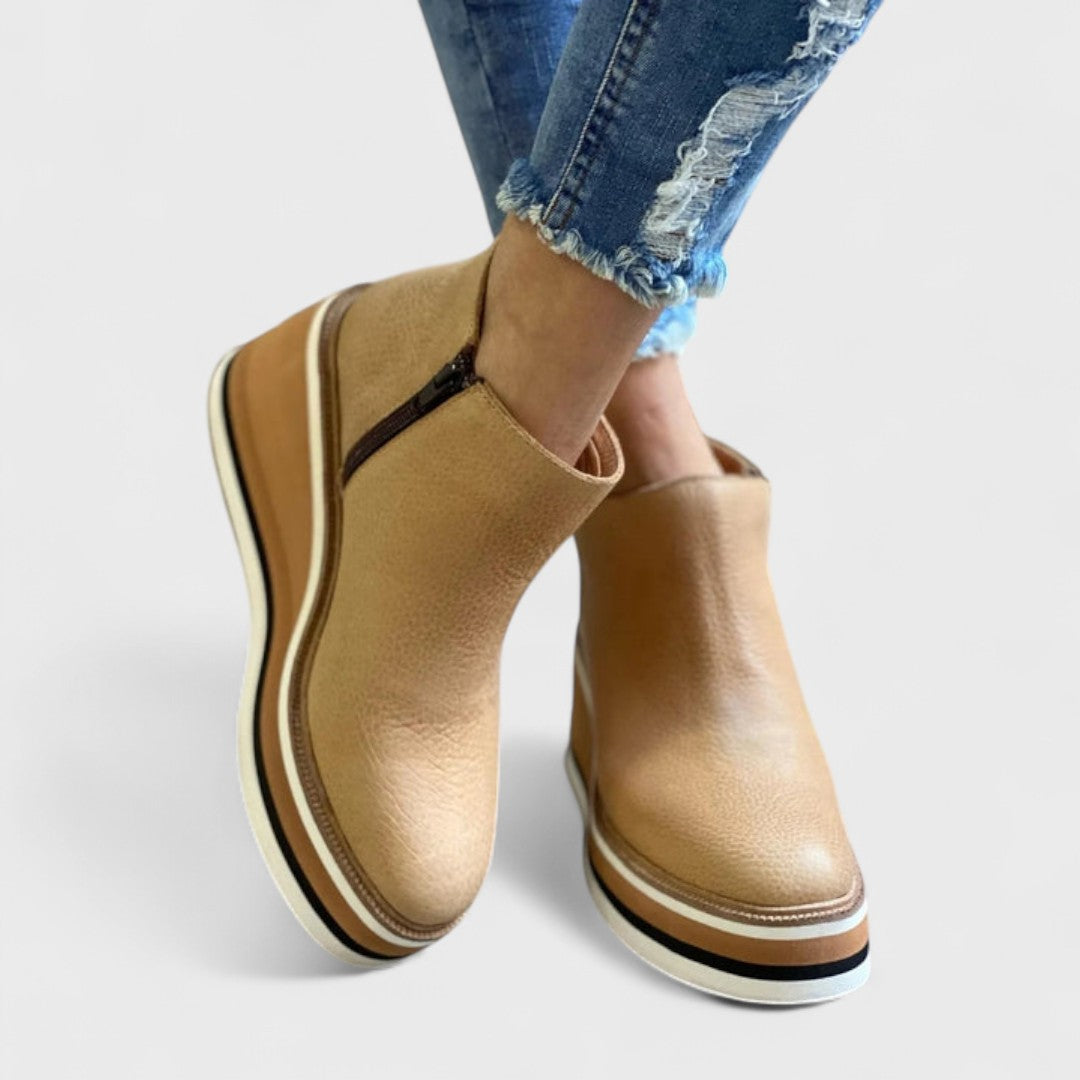 Sandra | Platform Slip-On Ankle Boots