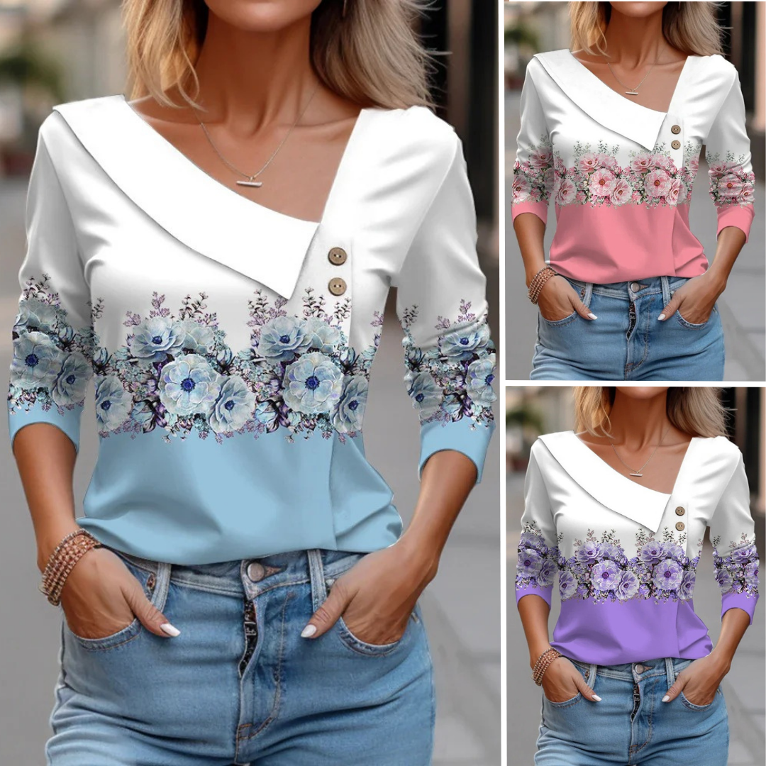 Mira™ - Long sleeve blouse with pattern