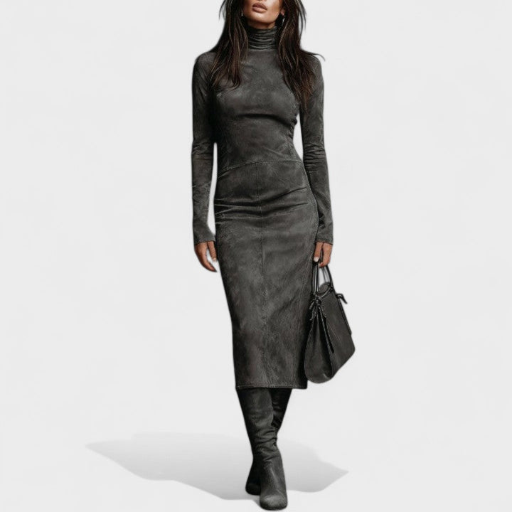 Seraphyne | Sculpted Turtleneck Midi Dress