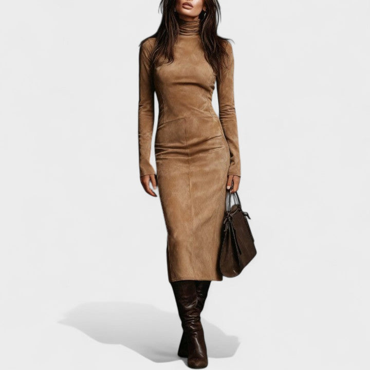 Seraphyne | Sculpted Turtleneck Midi Dress